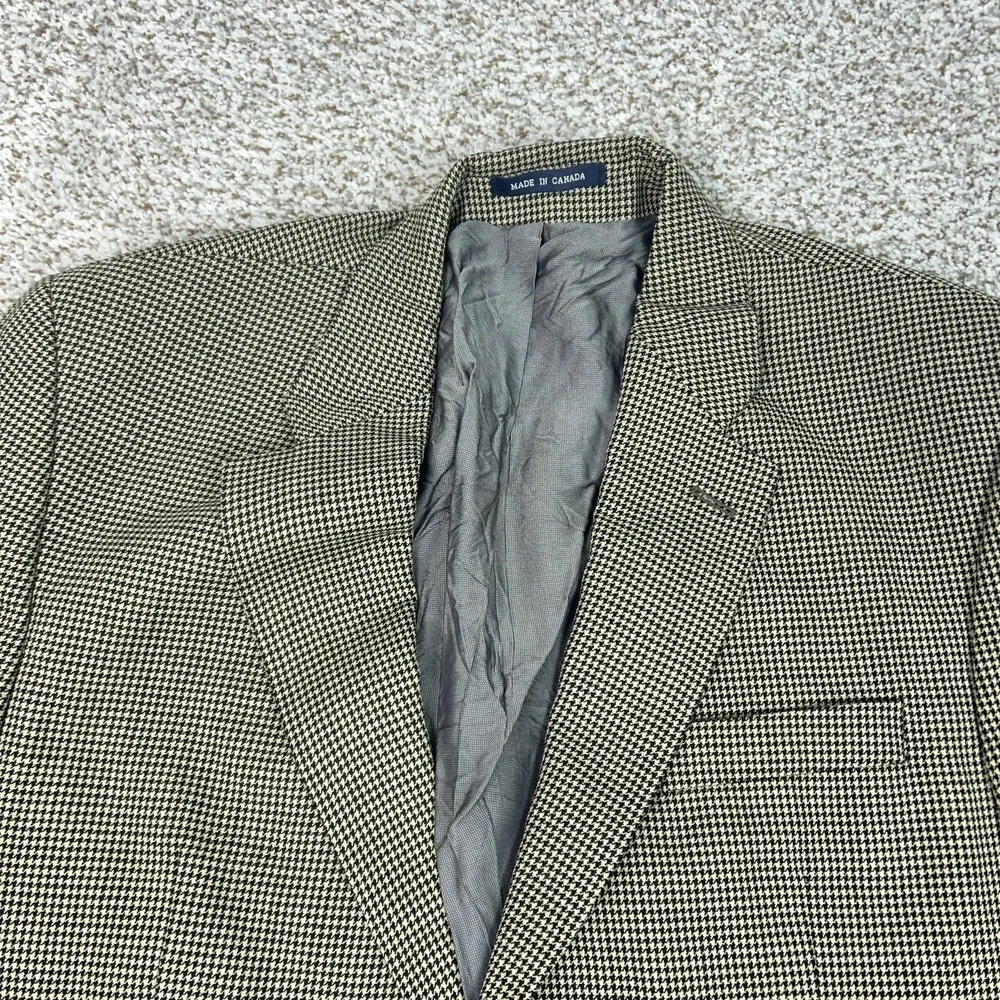 Ralph Ralph Lauren Blazer Mens 44R‎ Brown Black Houndstooth Wool Sport Jacket